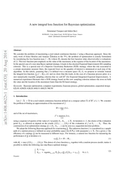 A new integral loss function for Bayesian optimization