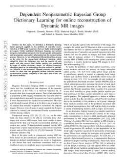 Dependent Nonparametric Bayesian Group Dictionary Learning for online
  reconstruction of Dynamic MR images