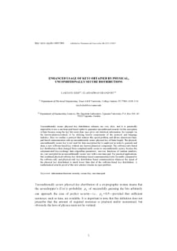 Enhanced usage of keys obtained by physical, unconditionally secure
  distributions