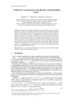 A Public Key Cryptoscheme Using Bit-pairs and Probabilistic Mazes