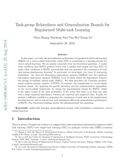 Task-group Relatedness and Generalization Bounds for Regularized
  Multi-task Learning