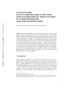 An Exact Formula for the Average Run Length to False Alarm of the
  Generalized Shiryaev-Roberts Procedure for Change-Point Detection under
  Exponential Observations