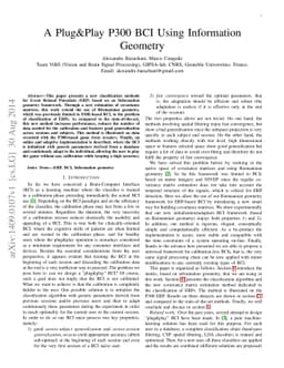 A Plug&Play P300 BCI Using Information Geometry