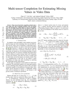Multi-tensor Completion for Estimating Missing Values in Video Data