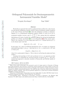 Orthogonal Polynomials for Seminonparametric Instrumental Variables
  Model
