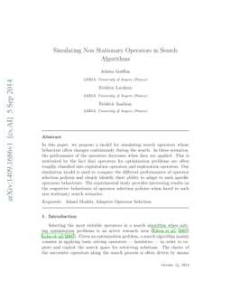 Simulating Non Stationary Operators in Search Algorithms