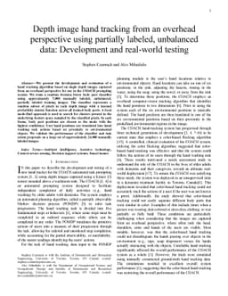 Depth image hand tracking from an overhead perspective using partially
  labeled, unbalanced data: Development and real-world testing