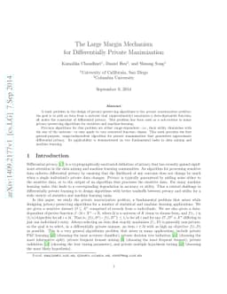 The Large Margin Mechanism for Differentially Private Maximization