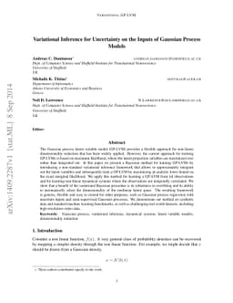 Variational Inference for Uncertainty on the Inputs of Gaussian Process
  Models