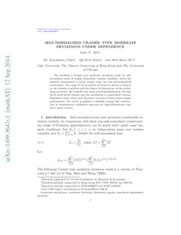 Self-normalized Cramér Type Moderate Deviations under Dependence