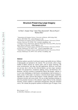 Structure Preserving Large Imagery Reconstruction