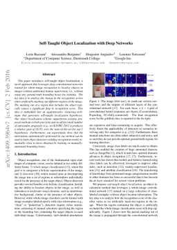 Self-taught Object Localization with Deep Networks