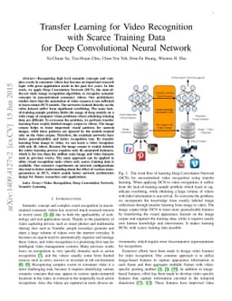 Transfer Learning for Video Recognition with Scarce Training Data for
  Deep Convolutional Neural Network