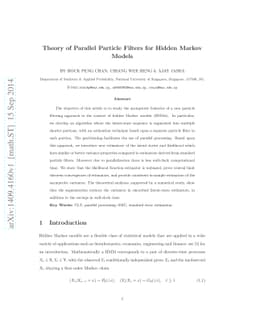 Theory of Parallel Particle Filters for Hidden Markov Models