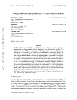Collapsed Variational Bayes Inference of Infinite Relational Model