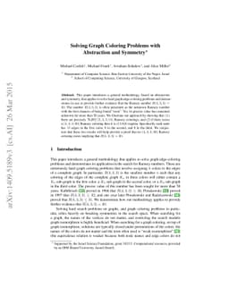 Solving Graph Coloring Problems with Abstraction and Symmetry