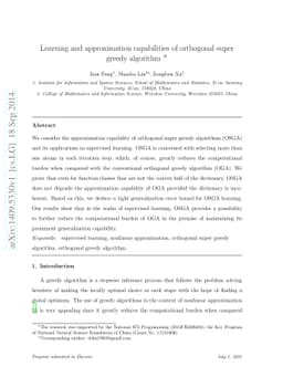 Learning and approximation capability of orthogonal super greedy
  algorithm