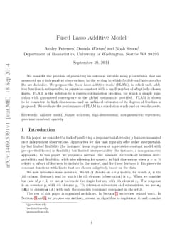 Fused Lasso Additive Model