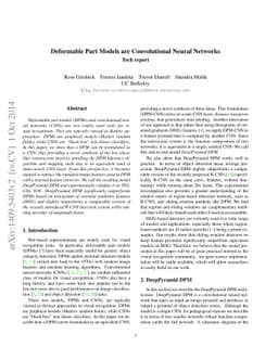 Deformable Part Models are Convolutional Neural Networks