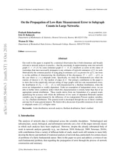 On the Propagation of Low-Rate Measurement Error to Subgraph Counts in
  Large Networks