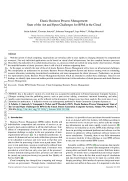 Elastic Business Process Management: State of the Art and Open
  Challenges for BPM in the Cloud
