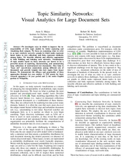 Topic Similarity Networks: Visual Analytics for Large Document Sets