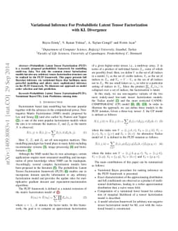 Variational Inference For Probabilistic Latent Tensor Factorization with
  KL Divergence