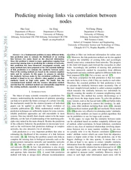 Predicting missing links via correlation between nodes