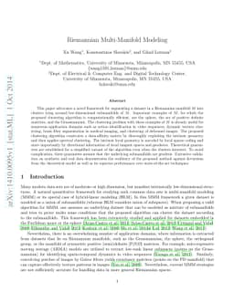 Riemannian Multi-Manifold Modeling