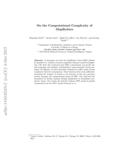 On the Computational Complexity of MapReduce