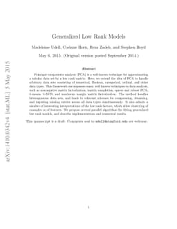 Generalized Low Rank Models