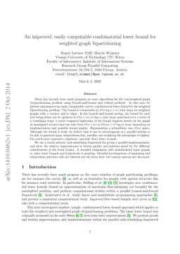 An improved, easily computable combinatorial lower bound for weighted
  graph bipartitioning