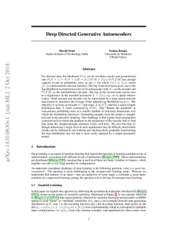 Deep Directed Generative Autoencoders