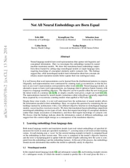 Not All Neural Embeddings are Born Equal