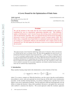 A Lower Bound for the Optimization of Finite Sums