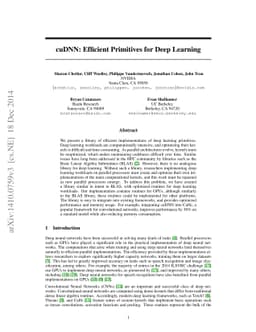 cuDNN: Efficient Primitives for Deep Learning