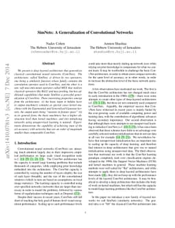 SimNets: A Generalization of Convolutional Networks