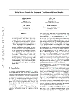 Tight Regret Bounds for Stochastic Combinatorial Semi-Bandits