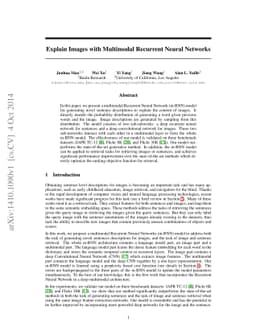 Explain Images with Multimodal Recurrent Neural Networks