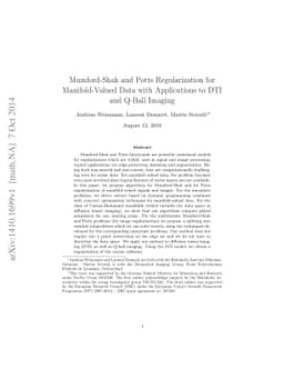 Mumford-Shah and Potts Regularization for Manifold-Valued Data with
  Applications to DTI and Q-Ball Imaging