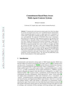 Committment-Based Data-Aware Multi-Agent-Contexts Systems