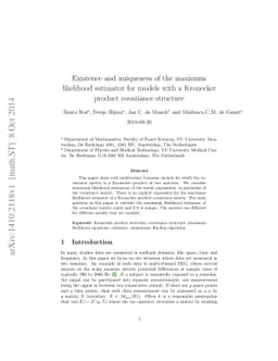 Existence and uniqueness of the maximum likelihood estimator for models
  with a Kronecker product covariance structure