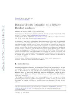 Dynamic density estimation with diffusive Dirichlet mixtures