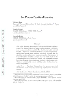 Cox process functional learning