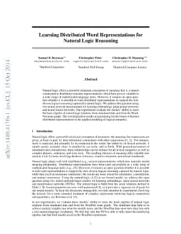 Learning Distributed Word Representations for Natural Logic Reasoning