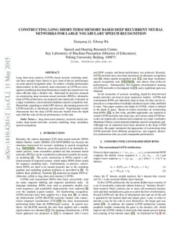 Constructing Long Short-Term Memory based Deep Recurrent Neural Networks
  for Large Vocabulary Speech Recognition