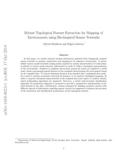 Robust Topological Feature Extraction for Mapping of Environments using
  Bio-Inspired Sensor Networks