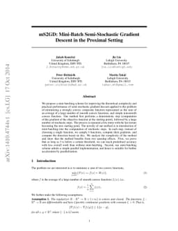 mS2GD: Mini-Batch Semi-Stochastic Gradient Descent in the Proximal
  Setting
