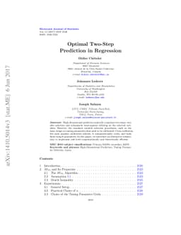 Optimal Two-Step Prediction in Regression