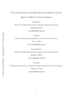 Test of Independence for High-dimensional Random Vectors Based on Block
  Correlation Matrices